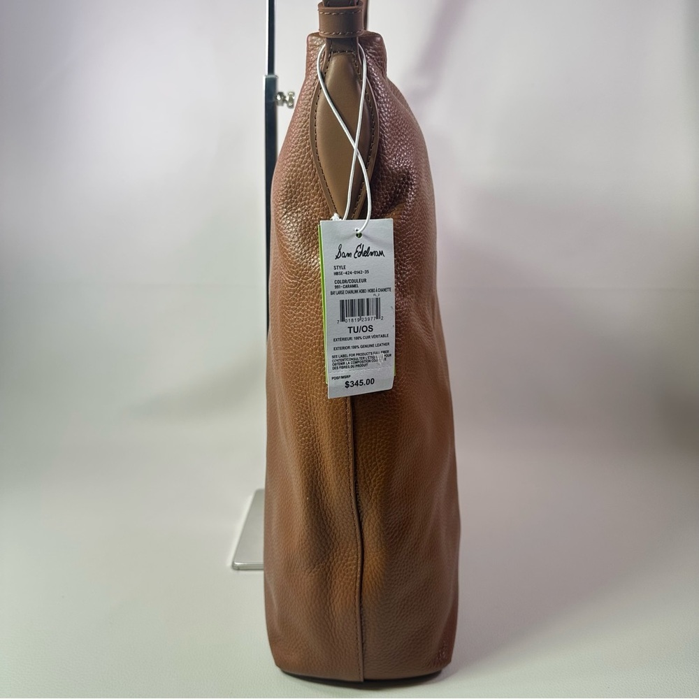 NEW SAM EDLEMAN BAY LARGE CHAINLINK HOBO CARAMEL LEATHER SHOULDER BAG HOBO NWT!! - Picture 11 of 15